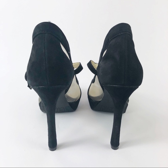 Audrey Brooke Marilyn Black Suede Heels, 8M - Picture 3 of 8